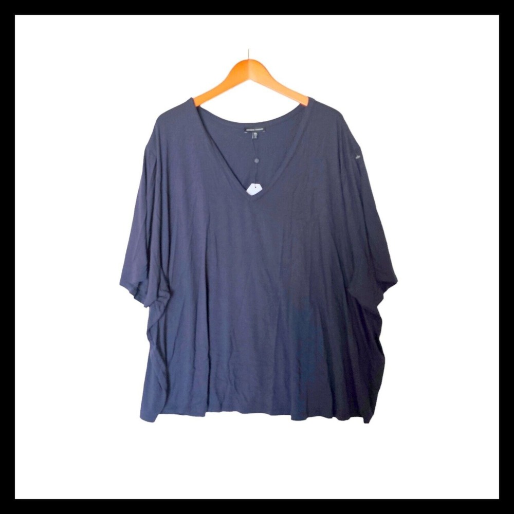 Universal Standard‎ Blue Slouchy V-Neck T Shirt Size 3XL NWT Rayon